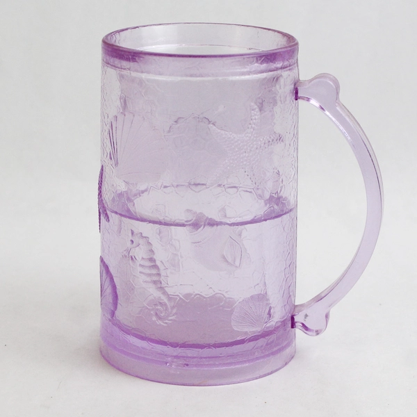 Vintage Double Walled Seashell Pattern Freezer Mug Lavender