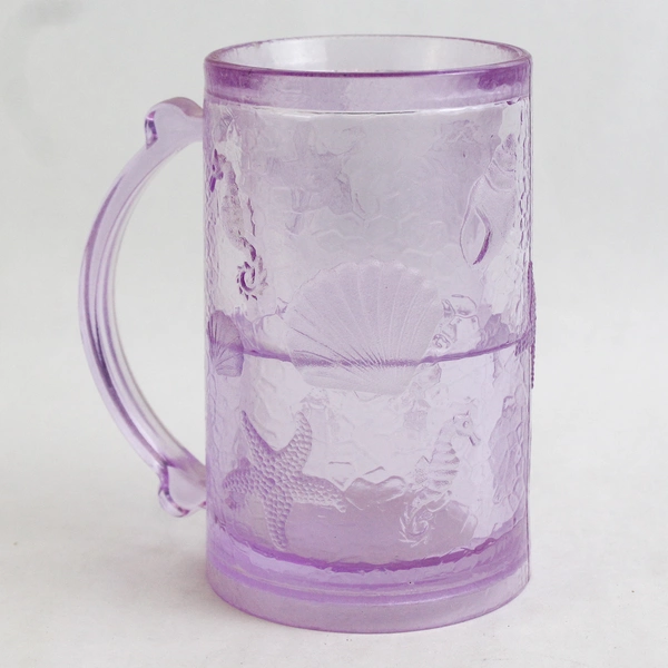 Vintage Double Walled Seashell Pattern Freezer Mug Lavender