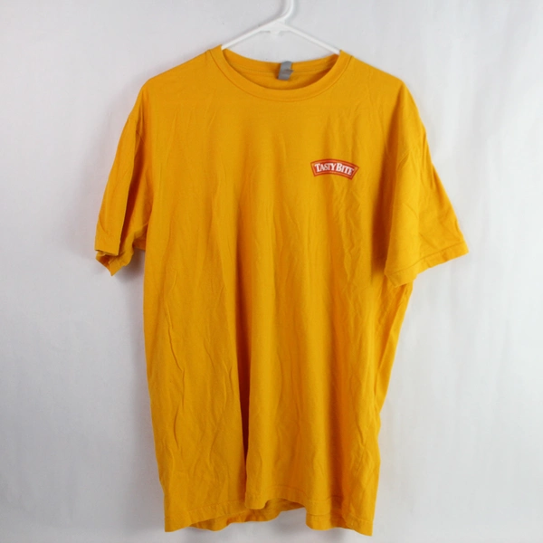 Next Level Apparel Tasty Bite Yellow Cotton T-Shirt Men's XL, Good Condition