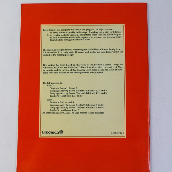 Ecce Romani A Latin Reading Program 3 Teacher's Edition 1985 PB Good Condition