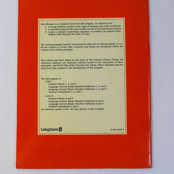 Ecce Romani A Latin Reading Program 3 Home & School Workbook - Good Condition