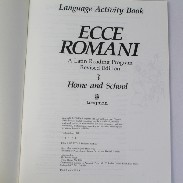 Ecce Romani A Latin Reading Program 3 Home & School Workbook - Good Condition