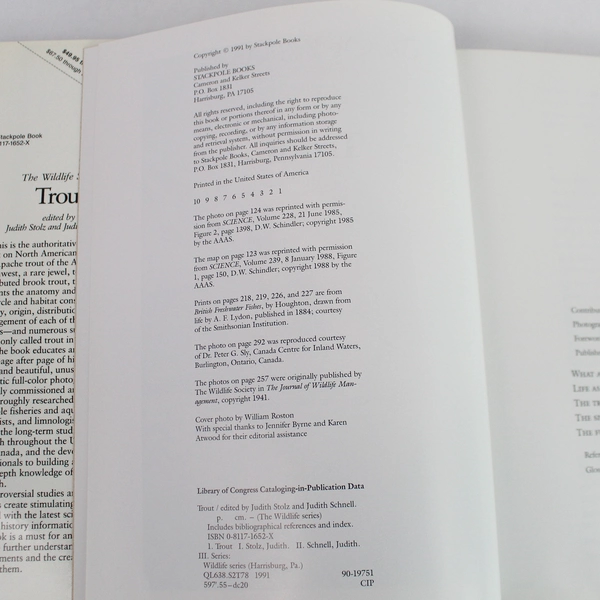 Trout by Judith Stolz 1991 Hardcover Wildlife Series with Dust Jacket