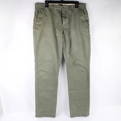 J Crew Men's Green Broken-In Straight Chino Pants Urban Slim 34Wx32L Flawed