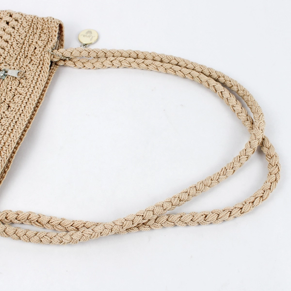 Lina Women's Beige Crochet Shoulder Bag Purse