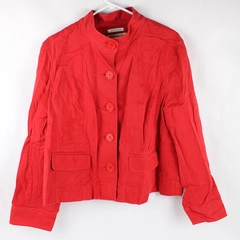 Jones New York Stretch Bright Red Button-Front Jacket Women's XL