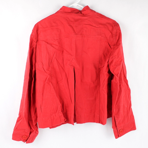 Jones New York Stretch Bright Red Button-Front Jacket Women's XL