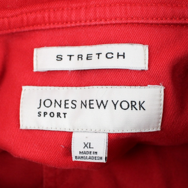 Jones New York Stretch Bright Red Button-Front Jacket Women's XL