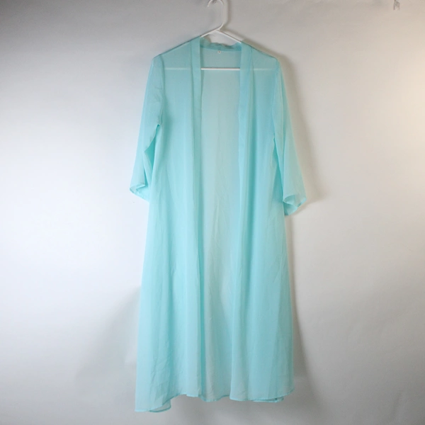 Unbranded Long Sheer Blue Short-Sleeved Shawl Women's Size Medium