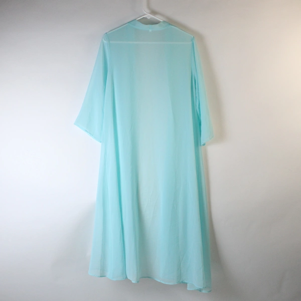 Unbranded Long Sheer Blue Short-Sleeved Shawl Women's Size Medium