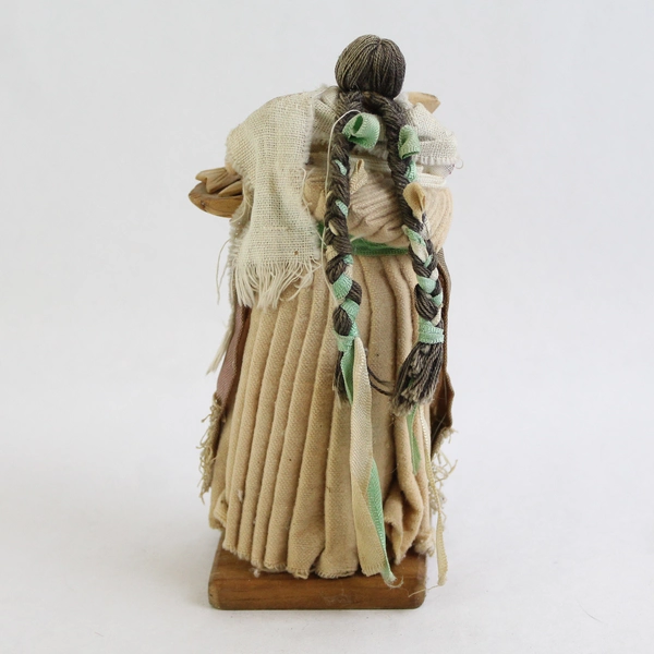 Vintage Mexican Folk Art Woman With A Platter of Fish Figurine