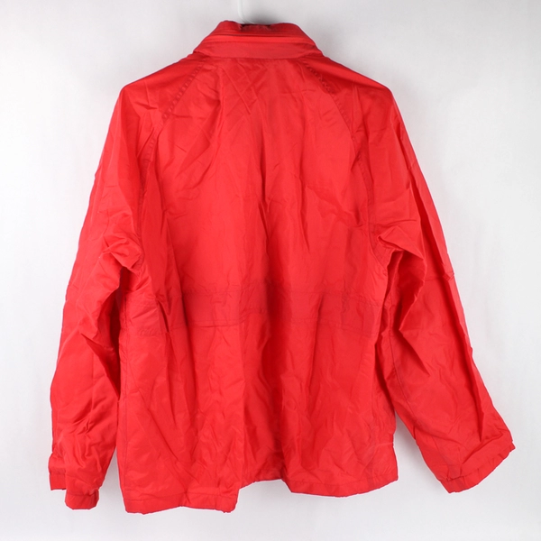 Pacific Trail Hooded Red Nylon Windbreaker Jacket Men's Size Medium Flawed