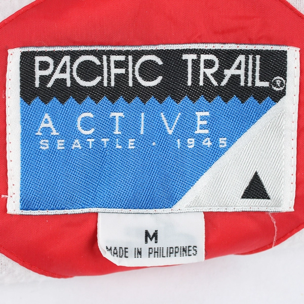Pacific Trail Hooded Red Nylon Windbreaker Jacket Men's Size Medium Flawed