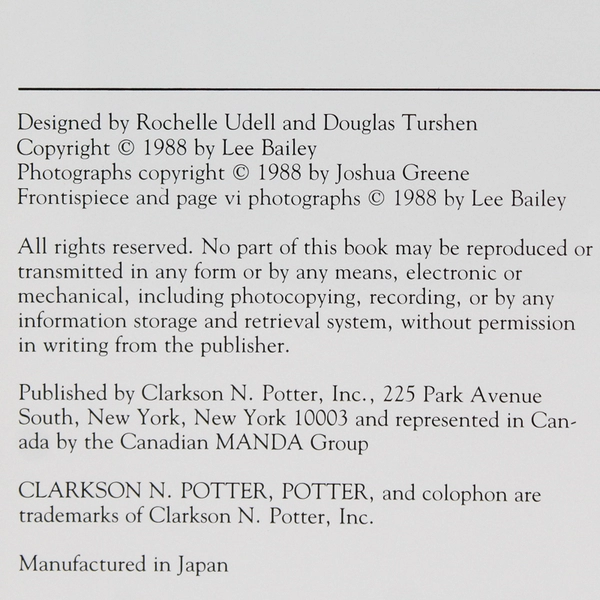 Lee Bailey's Country Desserts by Lee Bailey 1988 Hardcover Dust Jacket