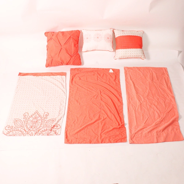 Smith Street Home Collection 7 Piece Bed Set Orange & White Size King