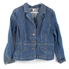 St. John's Bay Stretch Medium Wash Denim Jacket Women's Size XL Flawed