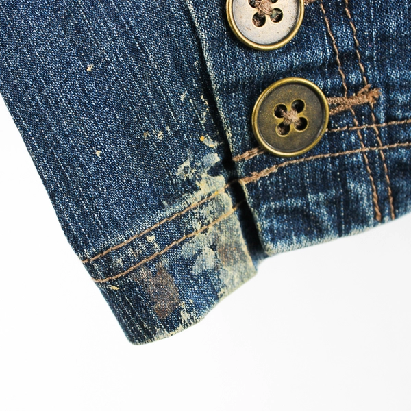 St. John's Bay Stretch Medium Wash Denim Jacket Women's Size XL Flawed