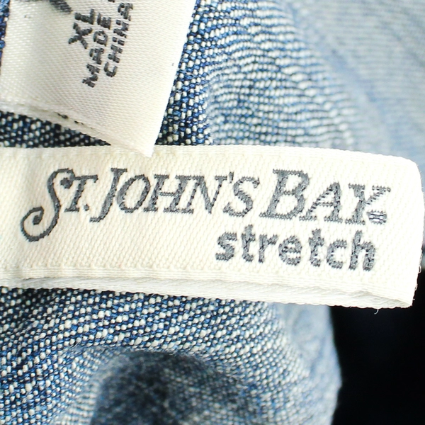 St. John's Bay Stretch Medium Wash Denim Jacket Women's Size XL Flawed
