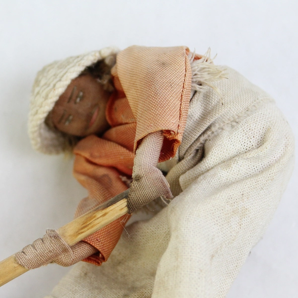 Vintage Mexican Folk Art Man Chopping Wood Figurine