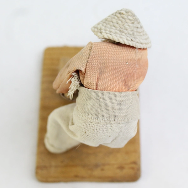 Vintage Mexican Folk Art Man Chopping Wood Figurine