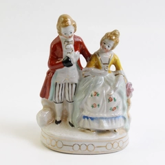 Vtg Hand Painted Porcelain Victorian Couple Figurine With Gold Accent Japan Made