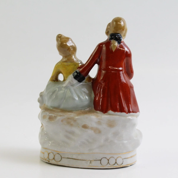 Vtg Hand Painted Porcelain Victorian Couple Figurine With Gold Accent Japan Made