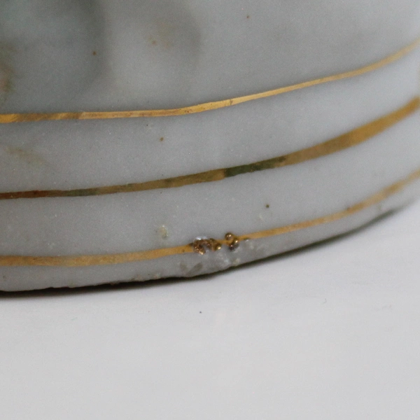 Vtg Hand Painted Porcelain Victorian Couple Figurine With Gold Accent Japan Made