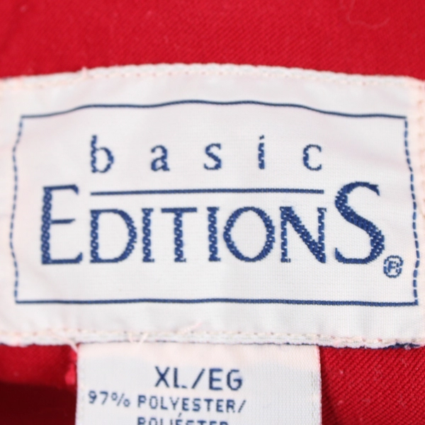 Basic Editions Red Long-Sleeved Button-Up Shirt Women's Size XL
