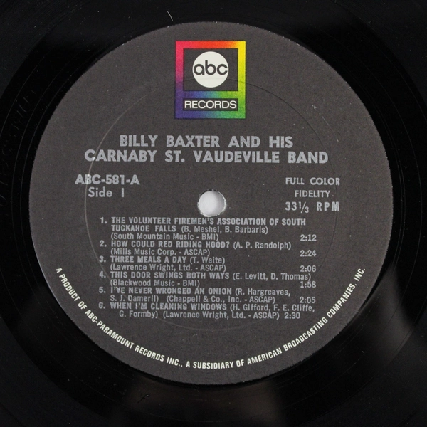 Billy Baxter & His Carnaby Street Vaudeville Band Record 1968 ABC ABC-581