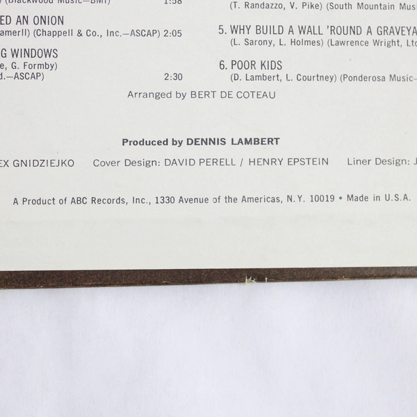 Billy Baxter & His Carnaby Street Vaudeville Band Record 1968 ABC ABC-581