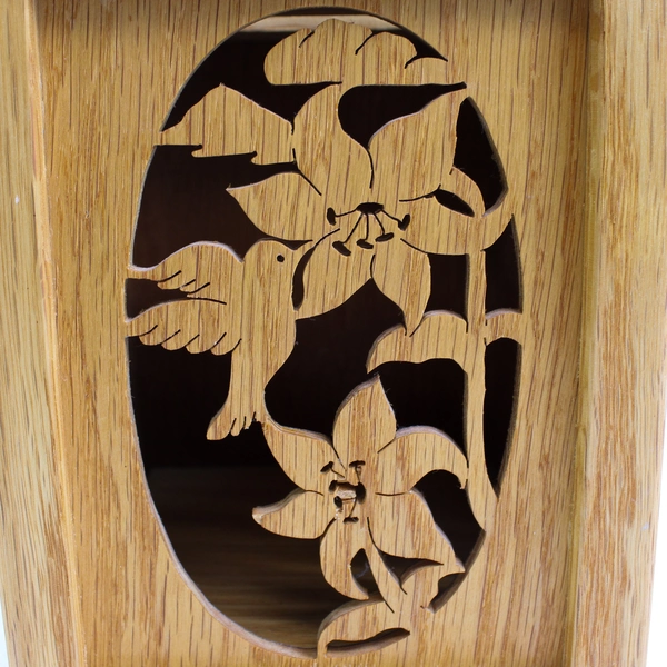 Wood Decorative Tissue Box Cover Hummingbird Flower Simple