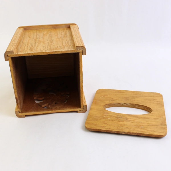 Wood Decorative Tissue Box Cover Hummingbird Flower Simple
