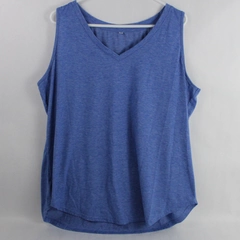 Unbranded Blue V-Neck Muscle Tee Men's Size 2XL