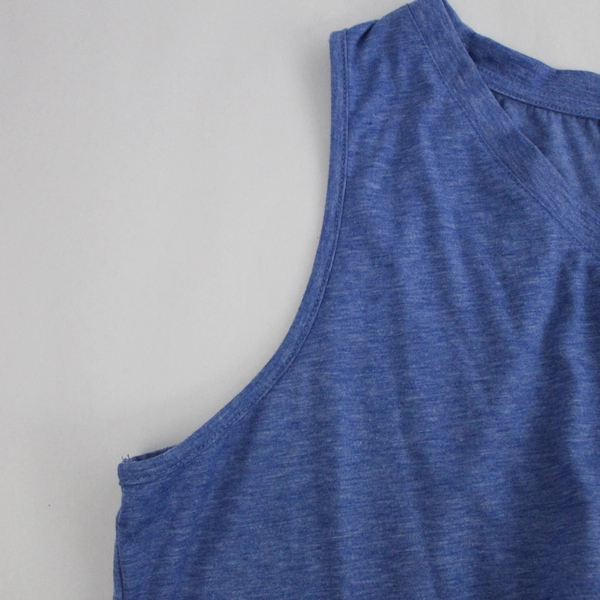 Unbranded Blue V-Neck Muscle Tee Men's Size 2XL