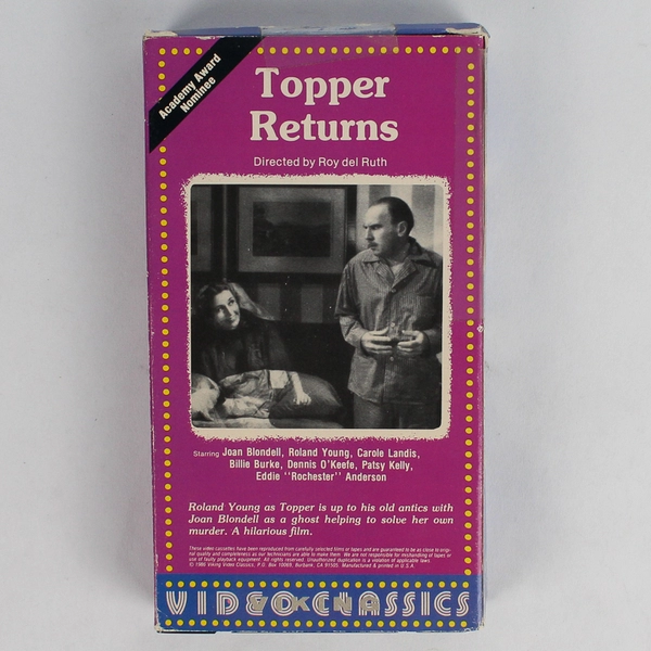 Topper Returns Viking Video Classics VHS 1986