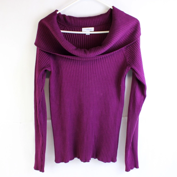 Great Northwest Indigo Purple Long Sleeve Off Shoulder Sweater Size XL