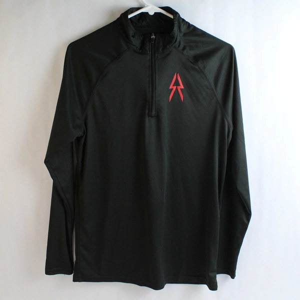 A4 Black 1/4-Zip Long-Sleeved Athletic Shirt Adult Size Small