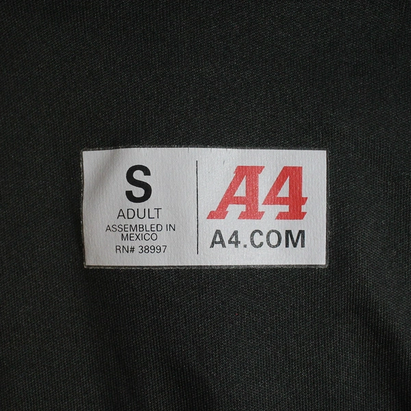 A4 Black 1/4-Zip Long-Sleeved Athletic Shirt Adult Size Small