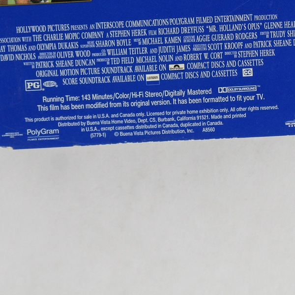 Mr. Holland's Opus VHS 1995