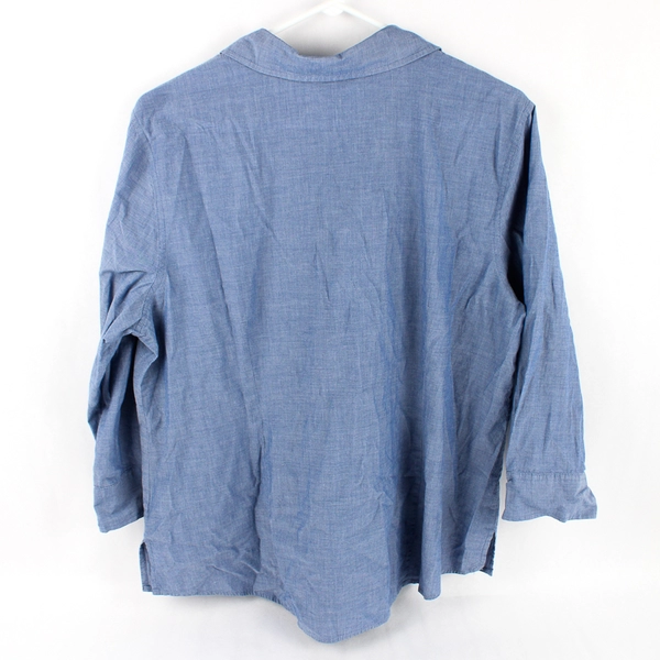 Van Heusen Blue 1/2-Button 100% Cotton Shirt Women's Size XL