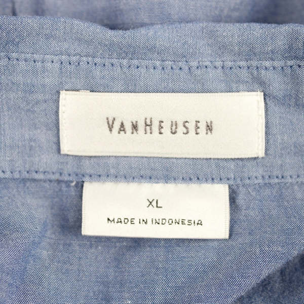 Van Heusen Blue 1/2-Button 100% Cotton Shirt Women's Size XL