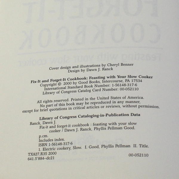 Fix It and Forget It Cookbook by Dawn Ranck, 2013, Pre-Owned, Slow Cooker