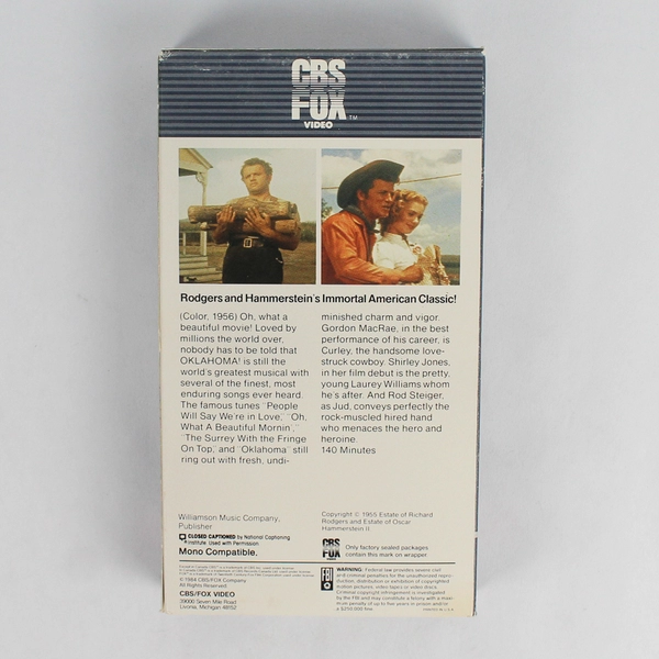 Rodgers and Hammerstein's Oklahoma VHS 1984