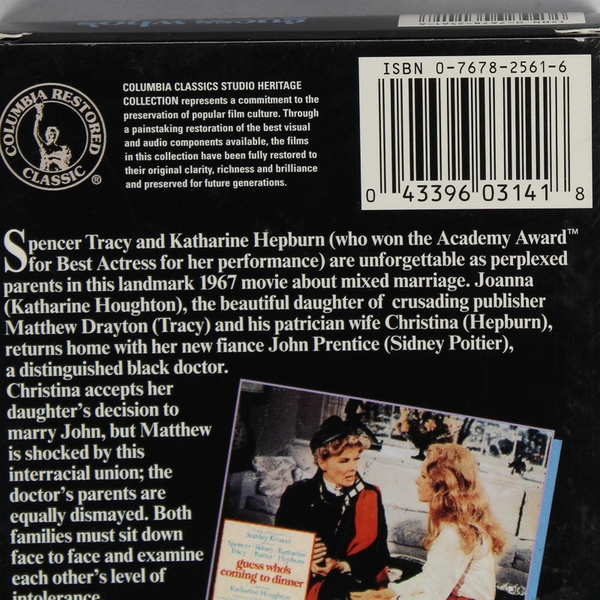 Guess Who's Coming to Dinner VHS 1998