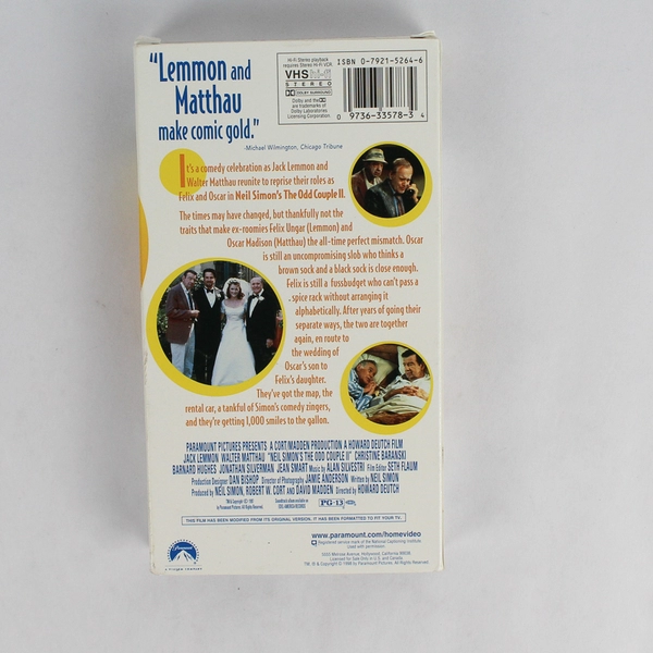 The Odd Couple II VHS 1998