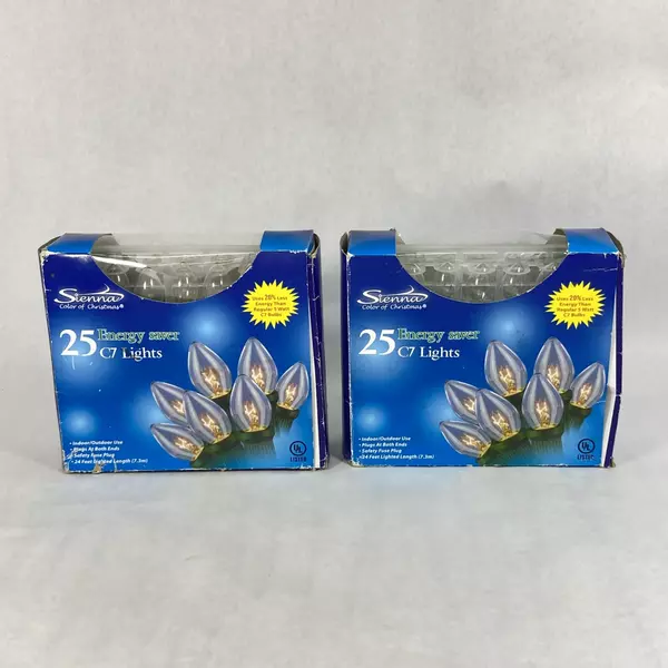 2 Boxes Of Sienna Color of Christmas 25 C7 Indoor Outdoor Light Strings Work
