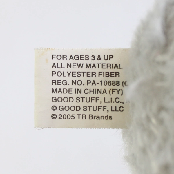 Good Stuff Dots Candy Teddy Bear Gray Plush Doll Toy 2005