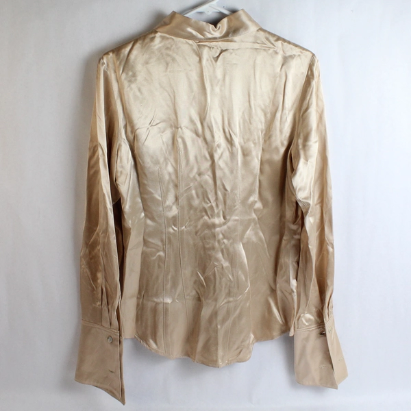 Moda Int'l Beige Long-Sleeved Button-Up Shirt Women's Size Large