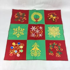 Machine Sewn And Embroidered Quilted Tree Skirt Or Wall Hanging