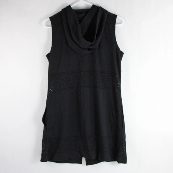 Dotti Sleeveless Black Full Zip Hoodie Women's Size M Shirt Top Pockets